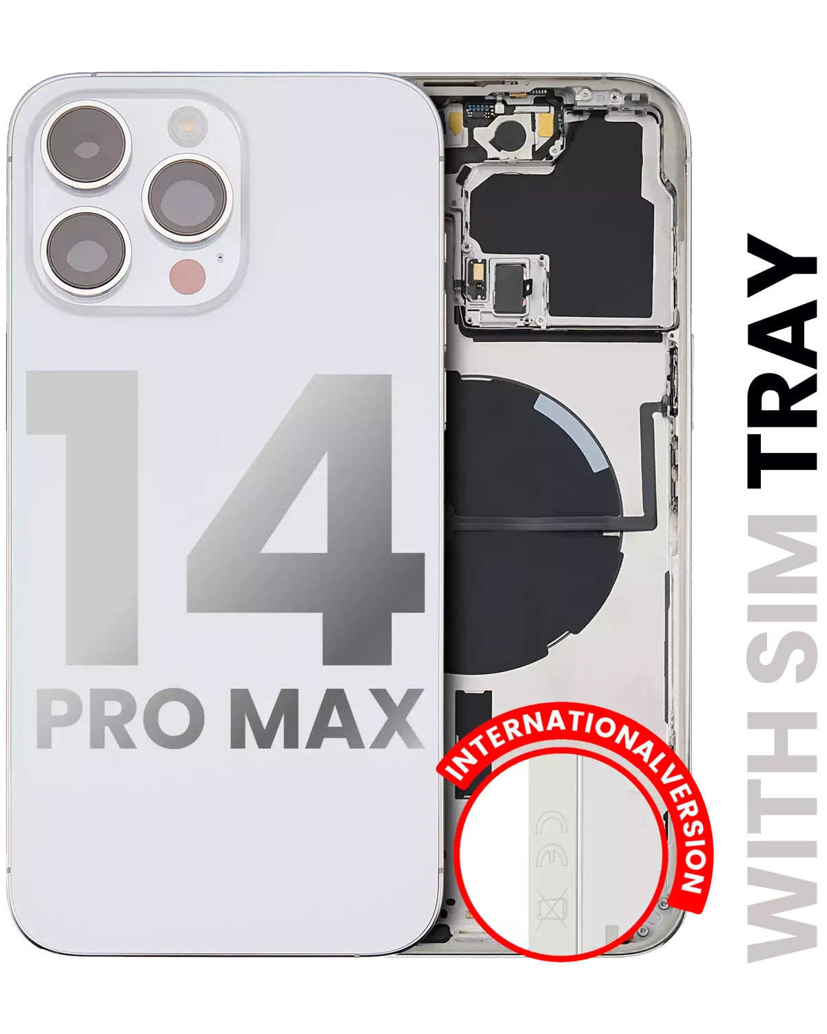Iphone 14 Pro Max ile Uyumlu Arka Muhafaza Küçük Önceden Takılmış Uluslararası Sürüm ile Uyumlu Kullanılmış  Çekme: Sınıf A Gümüş