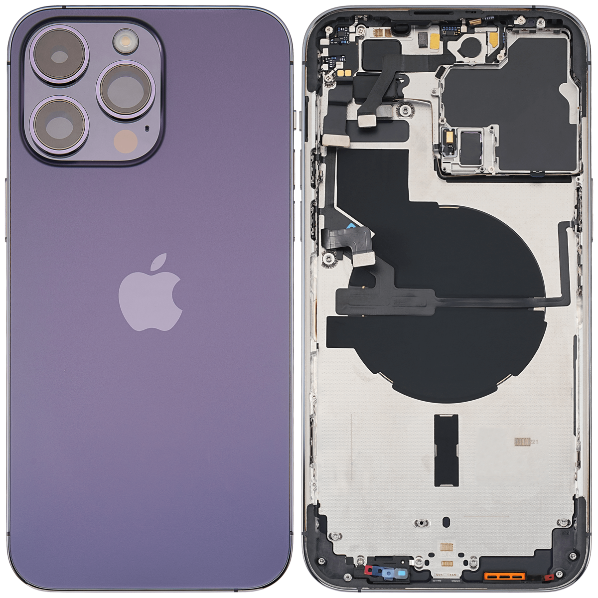 Iphone 14 Pro Max ile Uyumlu Arka Muhafaza Küçük Önceden Takılmış Uluslararası Sürüm ile Uyumlu Kullanılmış  Çekme: Sınıf A Koyu Mor - Görsel 2