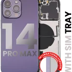 Iphone 14 Pro Max ile Uyumlu Arka Muhafaza Küçük Önceden Takılmış Uluslararası Sürüm ile Uyumlu Kullanılmış  Çekme: Sınıf A Koyu Mor