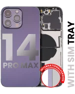 Iphone 14 Pro Max ile Uyumlu Arka Muhafaza Küçük Önceden Takılmış Uluslararası Sürüm ile Uyumlu Kullanılmış  Çekme: Sınıf A Koyu Mor