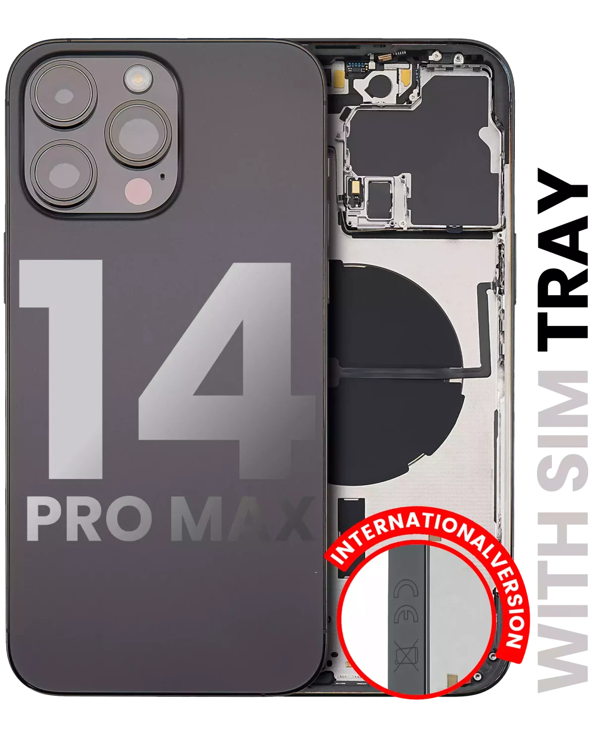 Iphone 14 Pro Max ile Uyumlu Arka Muhafaza Küçük Önceden Takılmış Uluslararası Sürüm ile Uyumlu Kullanılmış  Çekme: Sınıf A Uzay Siyahı