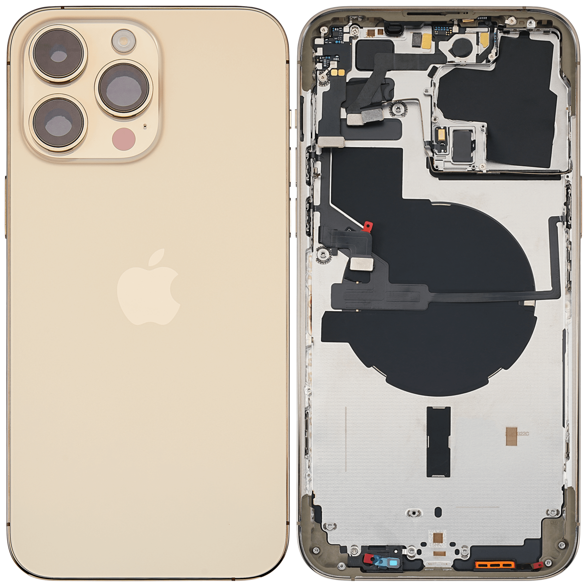 Iphone 14 Pro Max ile Uyumlu Arka Muhafaza Küçük Önceden Takılmış ile Uyumlu Uluslararası Sürüm Kullanılmış  Çekme: Sınıf A Gold - Görsel 2