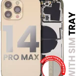 Iphone 14 Pro Max ile Uyumlu Arka Muhafaza Küçük Önceden Takılmış ile Uyumlu Uluslararası Sürüm Kullanılmış  Çekme: Sınıf A Gold