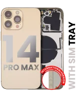 Iphone 14 Pro Max ile Uyumlu Arka Muhafaza Küçük Önceden Takılmış ile Uyumlu Uluslararası Sürüm Kullanılmış  Çekme: Sınıf A Gold