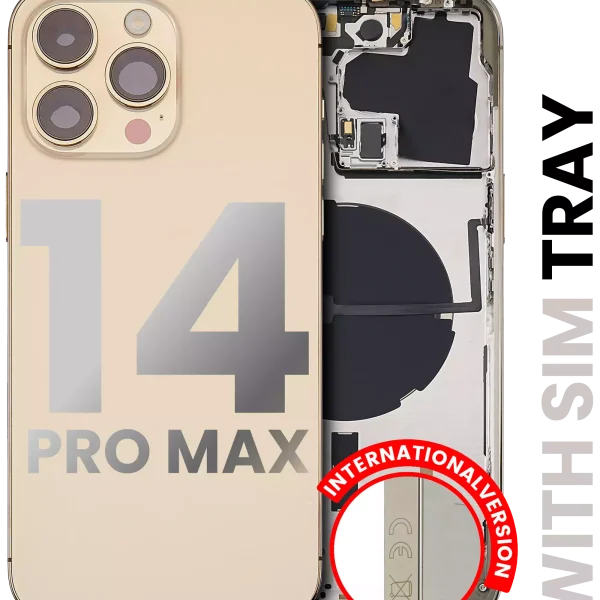 Iphone 14 Pro Max ile Uyumlu Arka Muhafaza Küçük Önceden Takılmış ile Uyumlu Uluslararası Sürüm Kullanılmış  Çekme: Sınıf A Gold