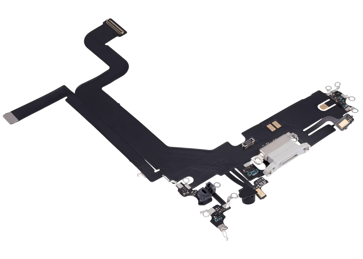 Iphone 14 Pro Max ile Uyumlu Şarj Portu Esnek Kablosu Aftermarket Plus Gümüş ile Uyumlu - Görsel 3