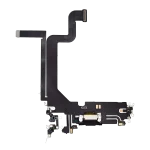 Iphone 14 Pro Max ile Uyumlu Şarj Portu Esnek Kablosu Aftermarket Plus Space Black ile Uyumlu
