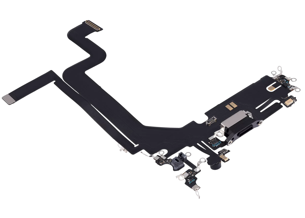 Iphone 14 Pro Max ile Uyumlu Şarj Portu Esnek Kablosu Aftermarket Plus Space Black ile Uyumlu - Görsel 3
