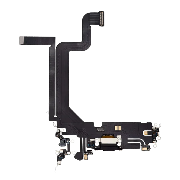 Iphone 14 Pro Max ile Uyumlu Şarj Portu Esnek Kablosu Aftermarket Plus Space Black ile Uyumlu