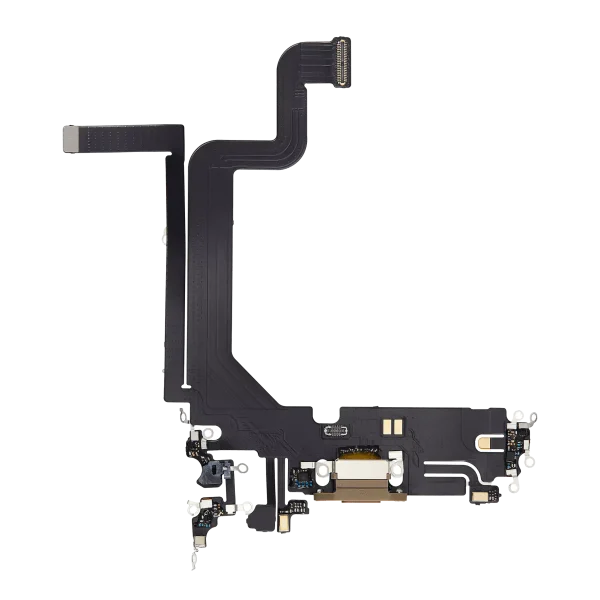 Iphone 14 Pro Max ile Uyumlu Şarj Portu Esnek Kablosu Plus Gold ile Uyumlu
