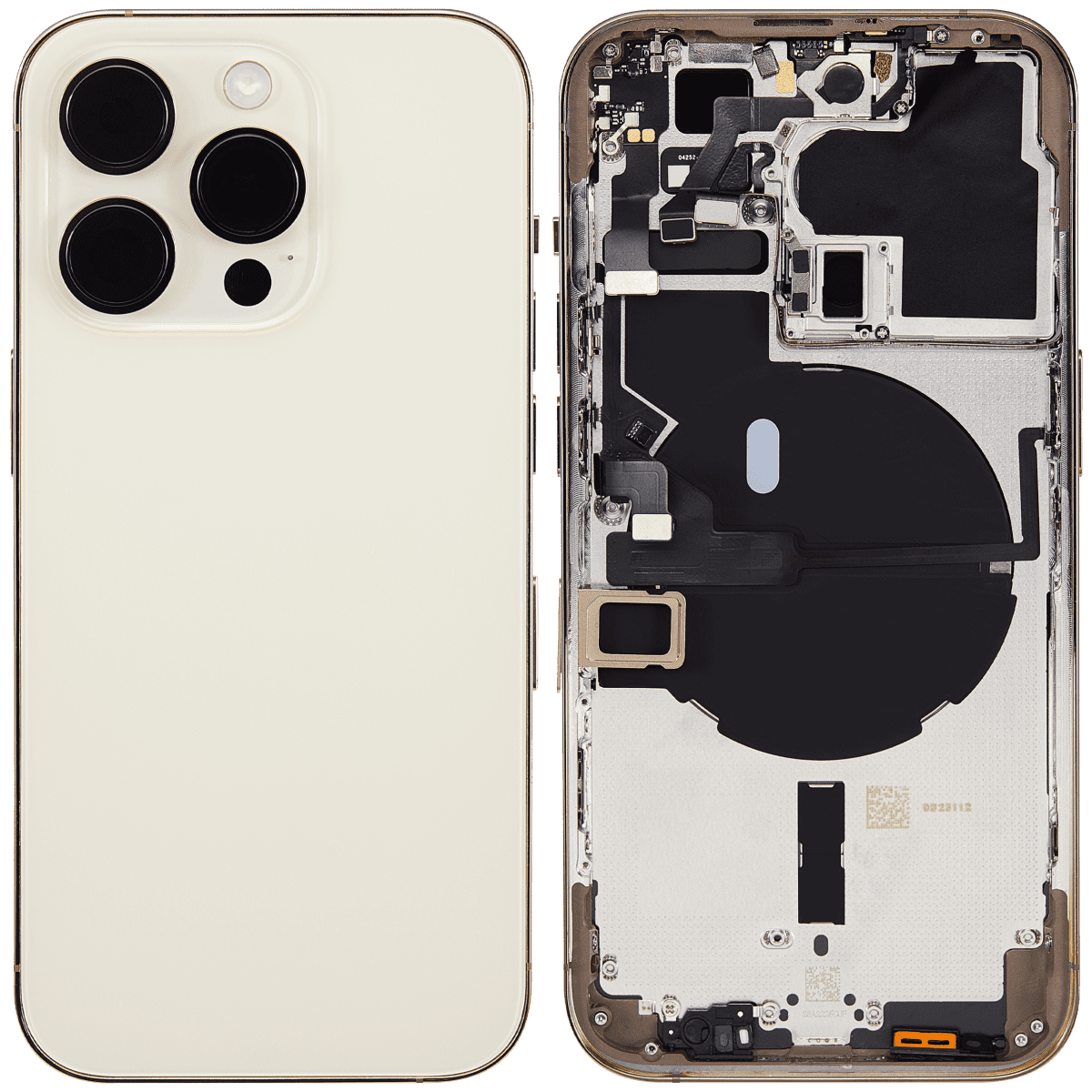 Iphone 14 Pro ile Uyumlu Arka Muhafaza Küçük Önceden Takılmış Uluslararası Sürüm Logo Yok Plus Gold ile Uyumlu - Görsel 2