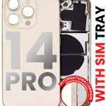 Iphone 14 Pro ile Uyumlu Arka Muhafaza Küçük Önceden Takılmış Uluslararası Sürüm Logo Yok Plus Gold ile Uyumlu