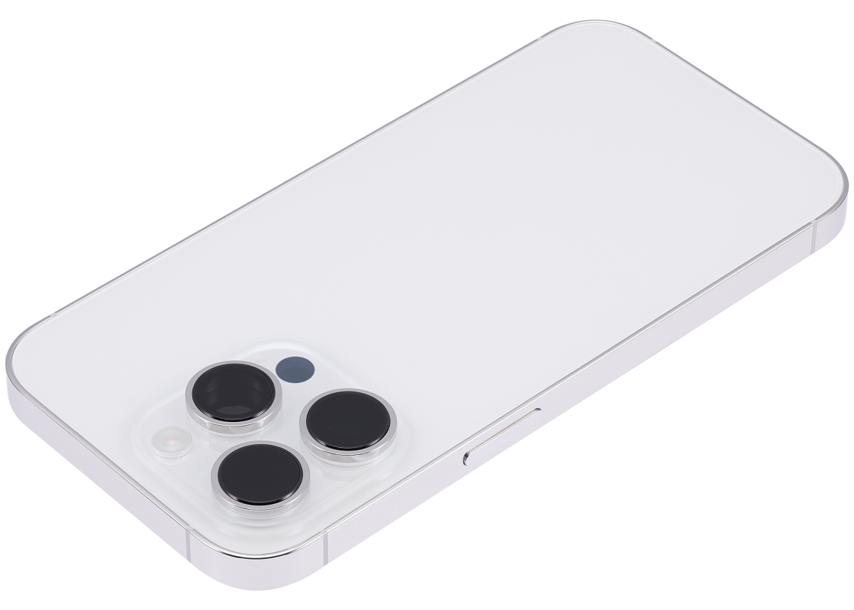 Iphone 14 Pro ile Uyumlu Arka Muhafaza Küçük Önceden Takılmış Uluslararası Sürüm Logo Yok Plus Gümüş ile Uyumlu - Görsel 4