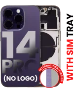 Iphone 14 Pro ile Uyumlu Arka Muhafaza Küçük Önceden Takılmış Uluslararası Sürüm Logo Yok Plus Koyu Mor ile Uyumlu