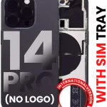 Iphone 14 Pro ile Uyumlu Arka Muhafaza Küçük Önceden Takılmış Uluslararası Sürüm Logo Yok Plus Uzay Siyahı ile Uyumlu