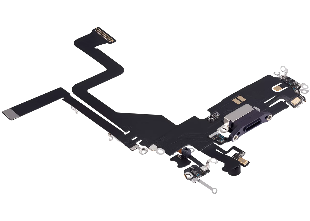 Iphone 14 Pro ile Uyumlu Şarj Portu Esnek Kablosu Aftermarket Plus Derin Mor ile Uyumlu - Görsel 3