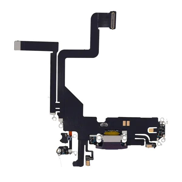 Iphone 14 Pro ile Uyumlu Şarj Portu Esnek Kablosu Aftermarket Plus Derin Mor ile Uyumlu