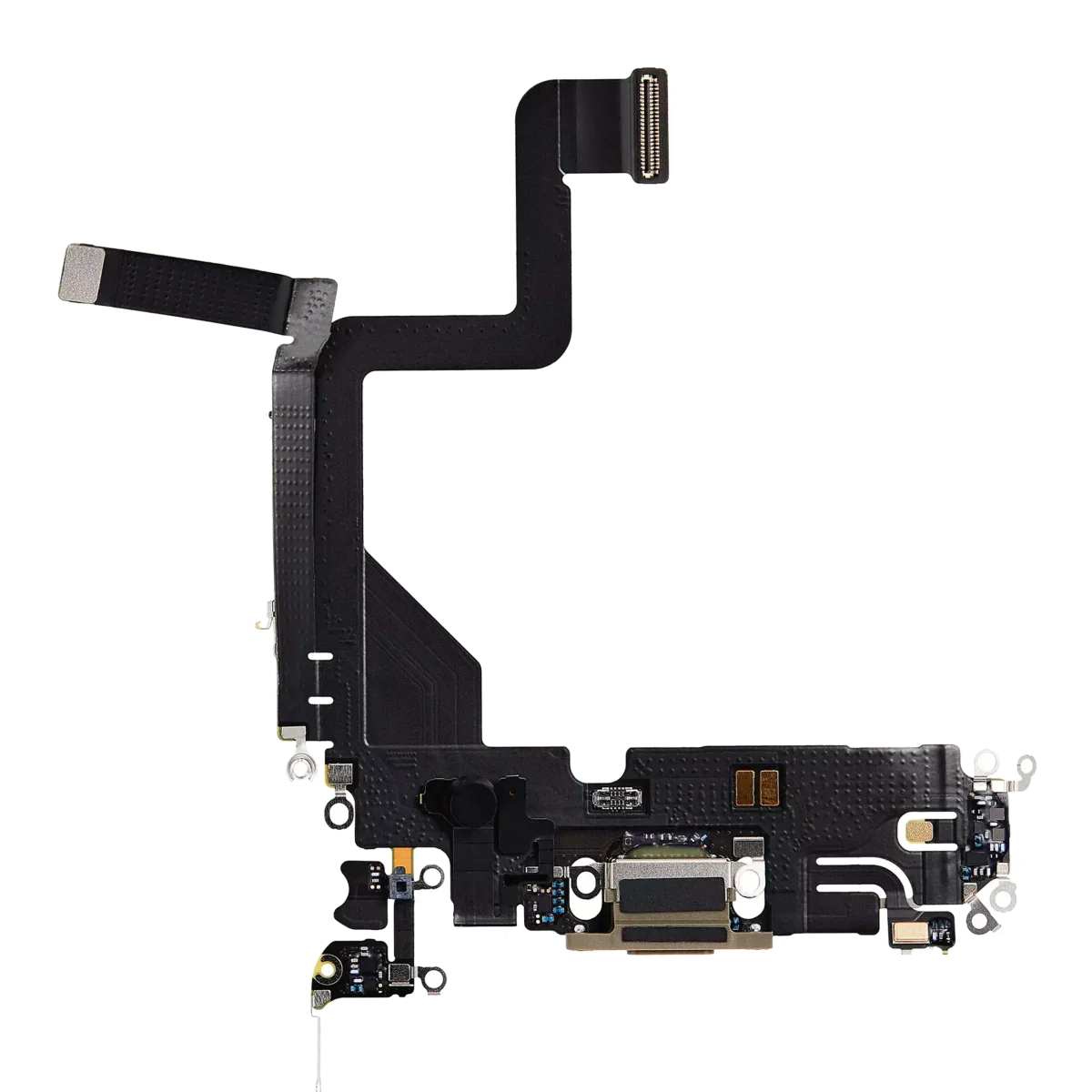 Iphone 14 Pro ile Uyumlu Şarj Portu Esnek Kablosu Aftermarket Plus Gold ile Uyumlu