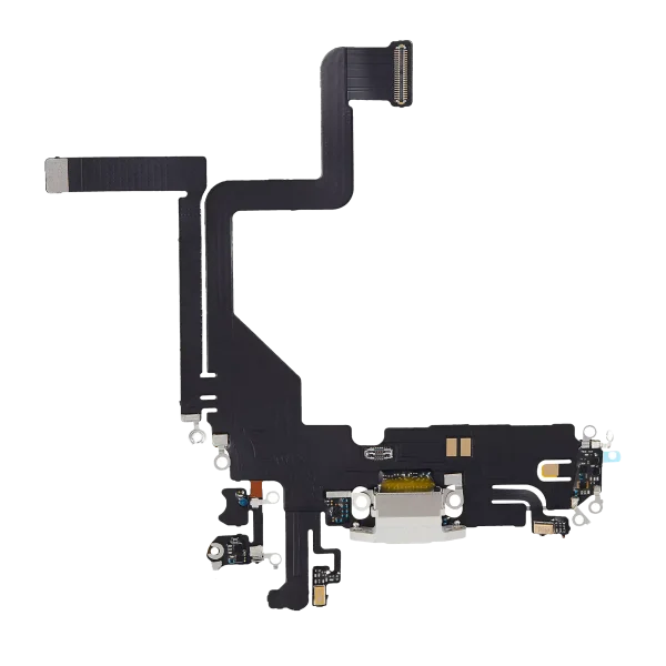 Iphone 14 Pro ile Uyumlu Şarj Portu Esnek Kablosu Aftermarket Plus Gümüş ile Uyumlu