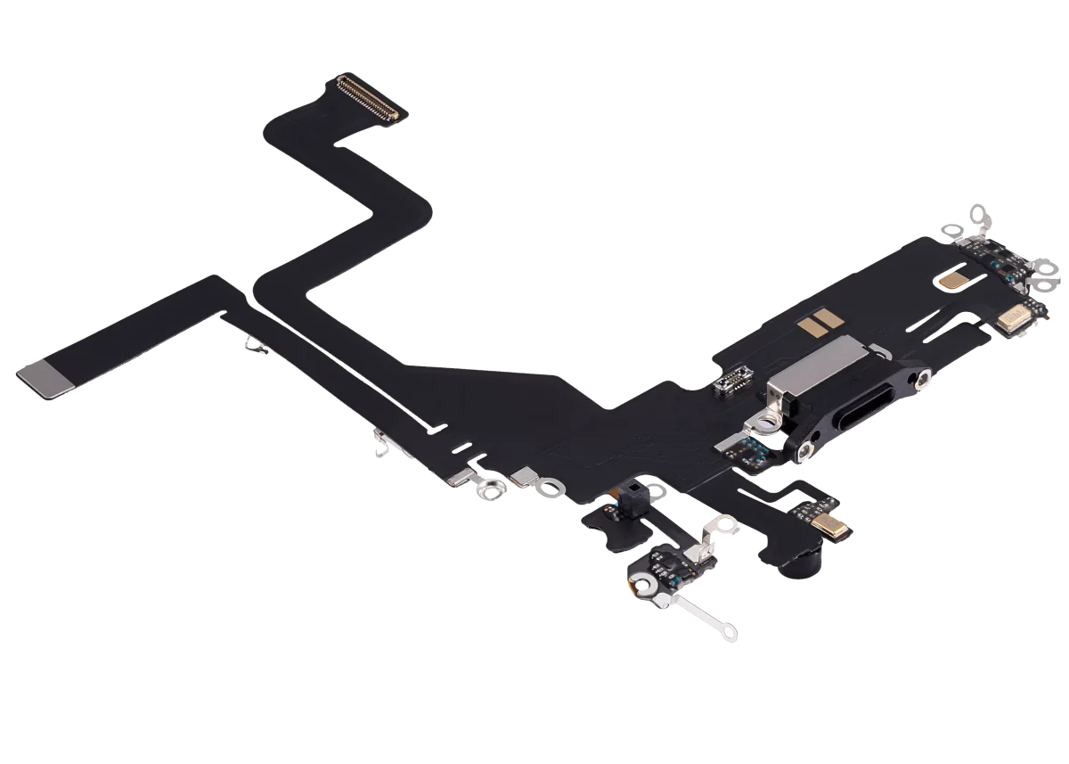 Iphone 14 Pro ile Uyumlu Şarj Portu Esnek Kablosu Aftermarket Plus Space Black ile Uyumlu - Görsel 3