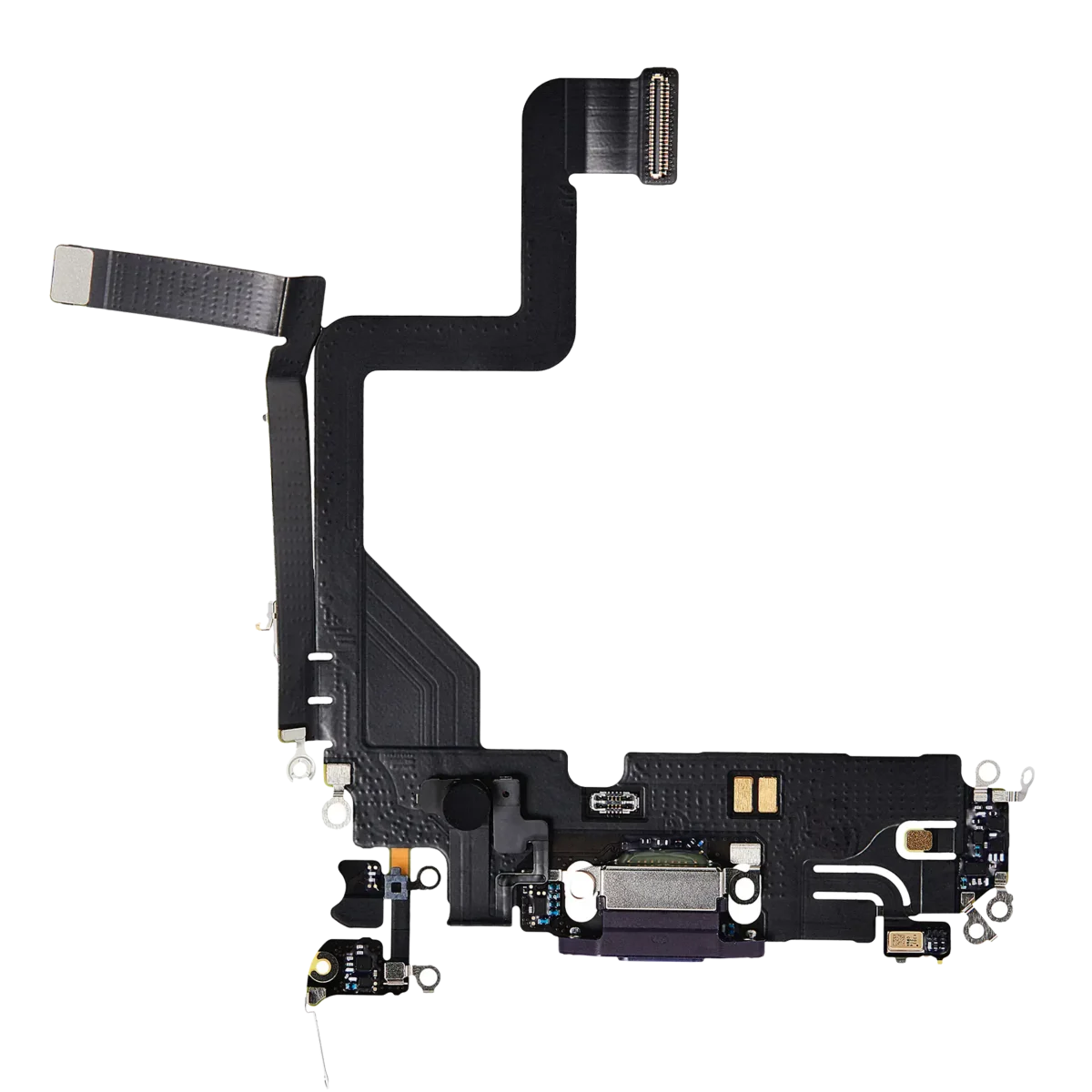 Iphone 14 Pro ile Uyumlu Şarj Portu Esnek Kablosu Premium Derin Mor ile Uyumlu