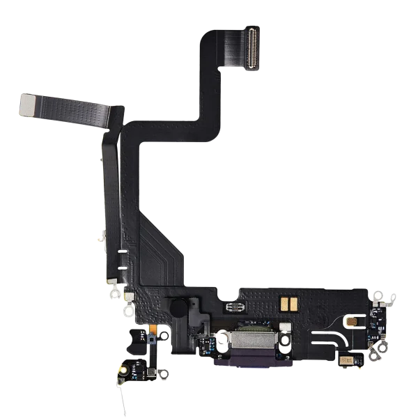 Iphone 14 Pro ile Uyumlu Şarj Portu Esnek Kablosu Premium Derin Mor ile Uyumlu