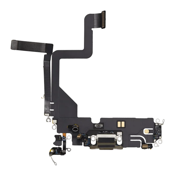 Iphone 14 Pro ile Uyumlu Şarj Portu Esnek Kablosu ile Uyumlu Kullanılmış  Çekme Gold