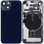 Iphone 14 ile Uyumlu Arka Cam Çelik Plakalı Kablosuz NFC Şarj MagSafe Mıknatıs ve El Feneri Esnek ile Uyumlu Full A Sınıfı Gece ​​Yarısı - Görsel 2