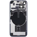 Iphone 14 ile Uyumlu Arka Cam Çelik Plakalı Kablosuz NFC Şarj MagSafe Mıknatıs ve El Feneri Esnek ile Uyumlu Full A Sınıfı Gece ​​Yarısı - Görsel 4