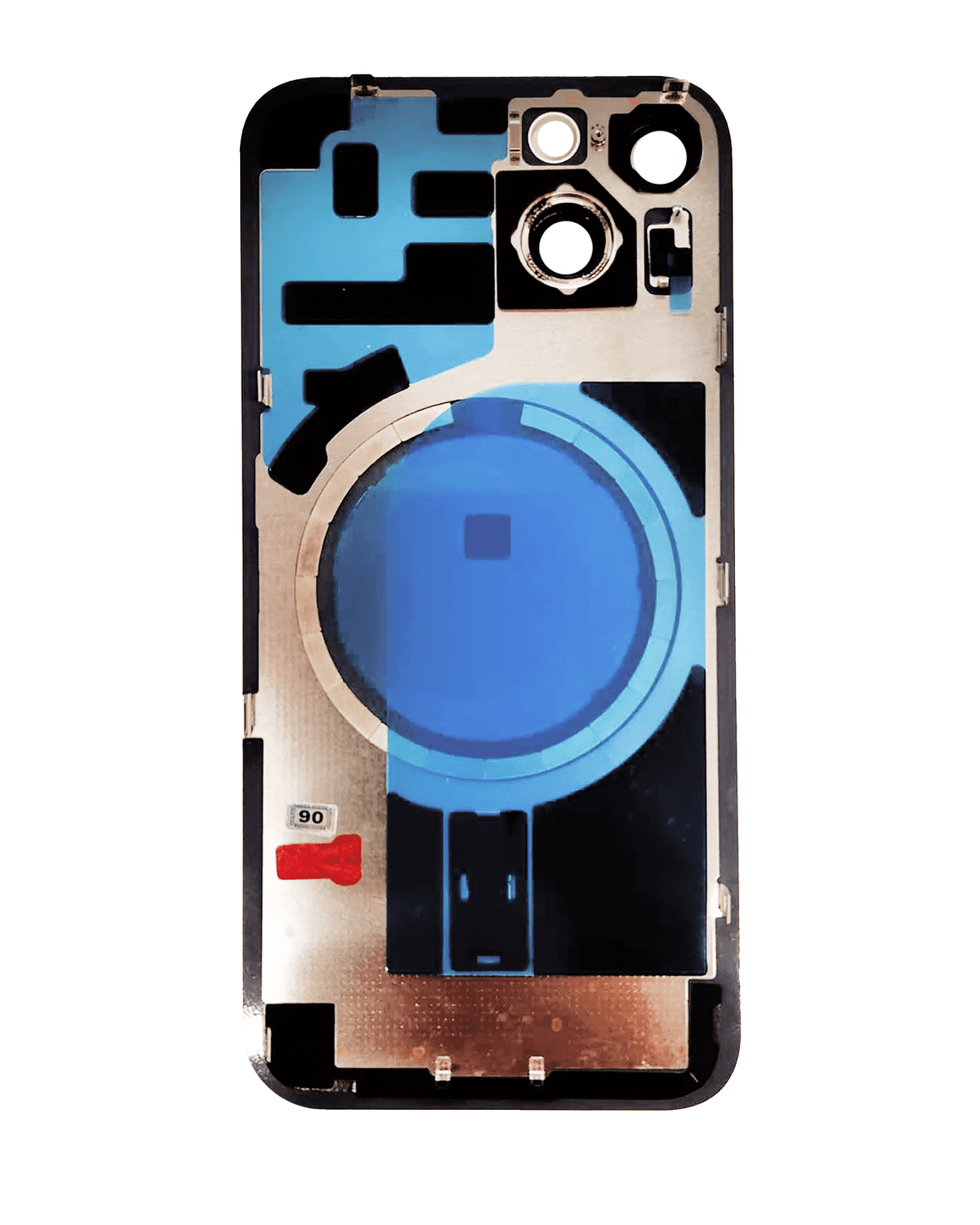Iphone 14 ile Uyumlu Arka Cam Çelik Plakalı Kablosuz NFC Şarj MagSafe Mıknatıs ve El Feneri Esnek ile Uyumlu Full  Kırmızı - Görsel 3
