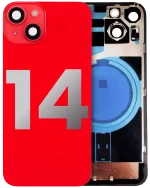 Iphone 14 ile Uyumlu Arka Cam Çelik Plakalı Kablosuz NFC Şarj MagSafe Mıknatıs ve El Feneri Esnek ile Uyumlu Full  Kırmızı - Görsel 4