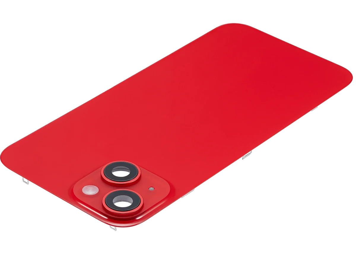 Iphone 14 ile Uyumlu Arka Cam Çelik Plakalı Kablosuz NFC Şarj MagSafe Mıknatıs ve El Feneri Esnek ile Uyumlu Full Kırmızı - Görsel 5