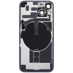 Iphone 14 ile Uyumlu Arka Cam Çelik Plakalı Kablosuz NFC Şarj MagSafe Mıknatıs ve El Feneri Esnek ile Uyumlu Full Mavi - Görsel 4