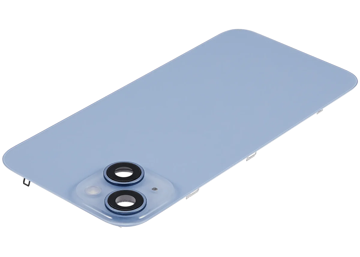 Iphone 14 ile Uyumlu Arka Cam Çelik Plakalı Kablosuz NFC Şarj MagSafe Mıknatıs ve El Feneri Esnek ile Uyumlu Full Mavi - Görsel 5
