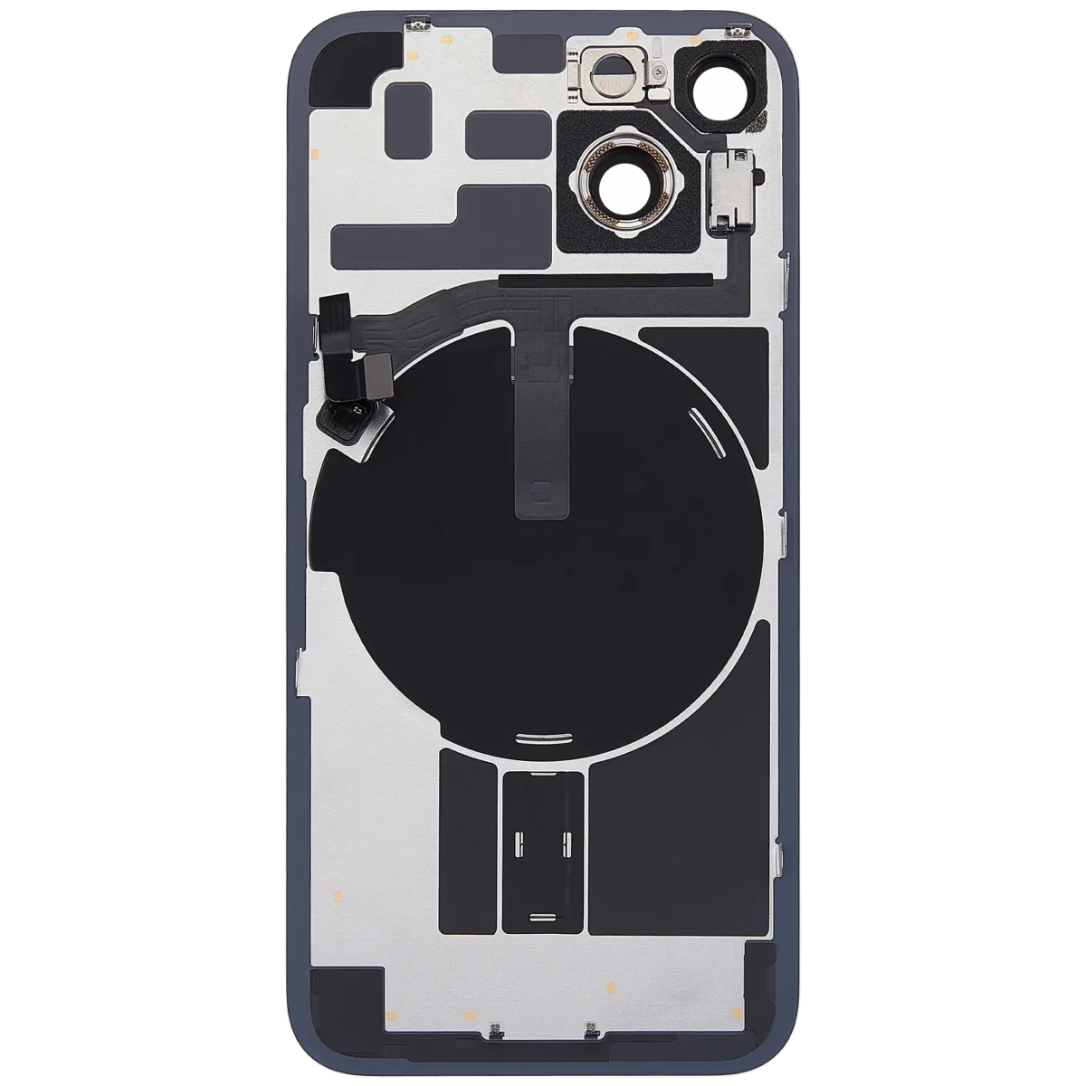 Iphone 14 ile Uyumlu Arka Cam Çelik Plakalı Kablosuz NFC Şarj MagSafe Mıknatıs ve El Feneri Esnek ile Uyumlu Full Mor - Görsel 4