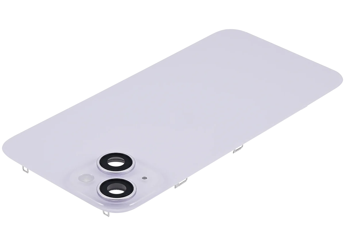 Iphone 14 ile Uyumlu Arka Cam Çelik Plakalı Kablosuz NFC Şarj MagSafe Mıknatıs ve El Feneri Esnek ile Uyumlu Full Mor - Görsel 5