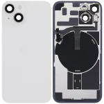 Iphone 14 ile Uyumlu Arka Cam Çelik Plakalı Kablosuz NFC Şarj MagSafe Mıknatıs ve El Feneri Esnek ile Uyumlu Full Starlight - Görsel 2