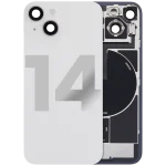 Iphone 14 ile Uyumlu Arka Cam Çelik Plakalı Kablosuz NFC Şarj MagSafe Mıknatıs ve El Feneri Esnek ile Uyumlu Full Starlight