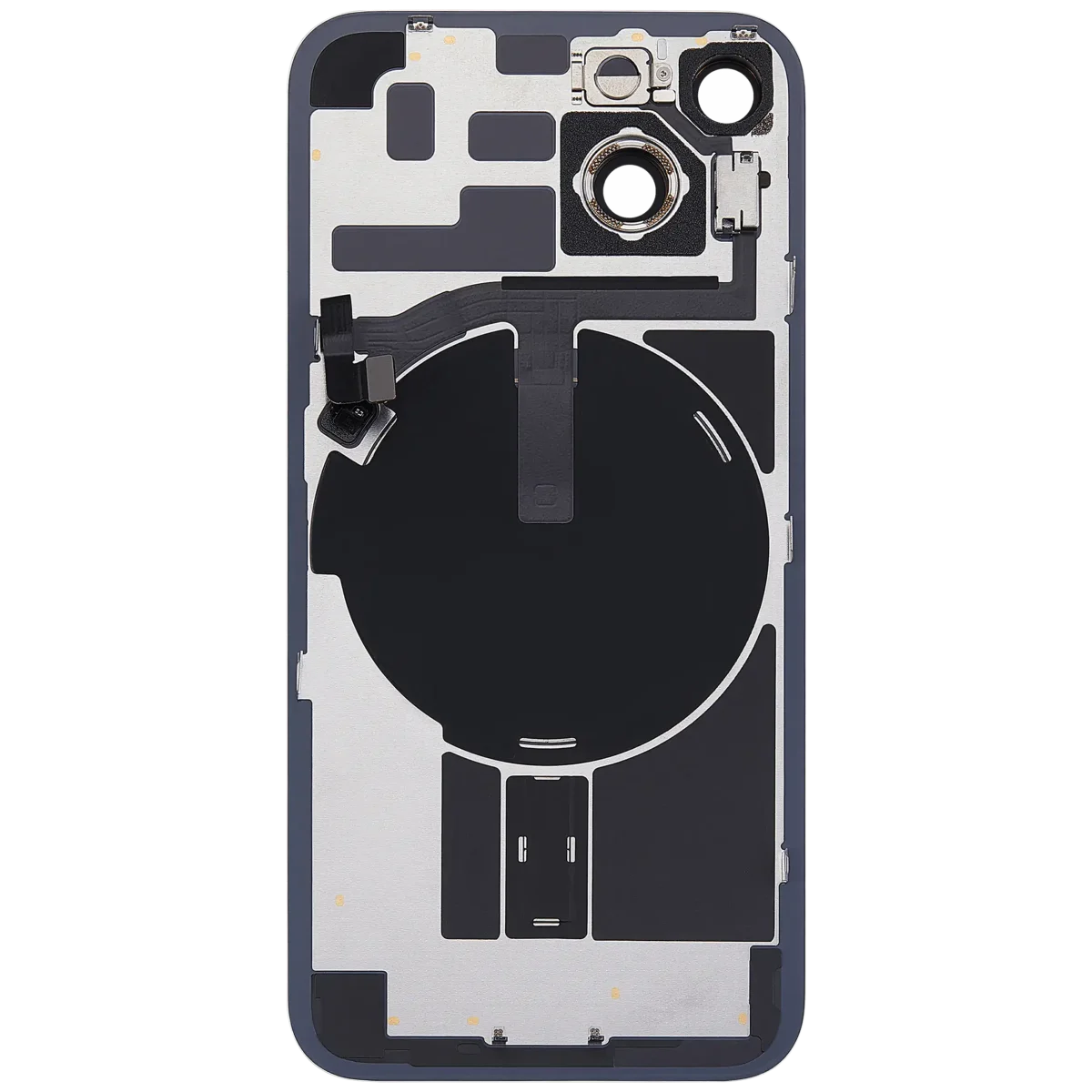 Iphone 14 ile Uyumlu Arka Cam Çelik Plakalı Kablosuz NFC Şarj MagSafe Mıknatıs ve El Feneri Esnek ile Uyumlu Full Starlight - Görsel 4