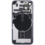 Iphone 14 ile Uyumlu Arka Cam Çelik Plakalı Kablosuz NFC Şarj MagSafe Mıknatıs ve El Feneri Esnek ile Uyumlu Full Starlight - Görsel 4