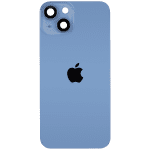 Iphone 14 ile Uyumlu Arka Cam Çelik Plakalı MagSafe Mıknatıs Önceden Takılmış Kapak Full Mavi - Görsel 3