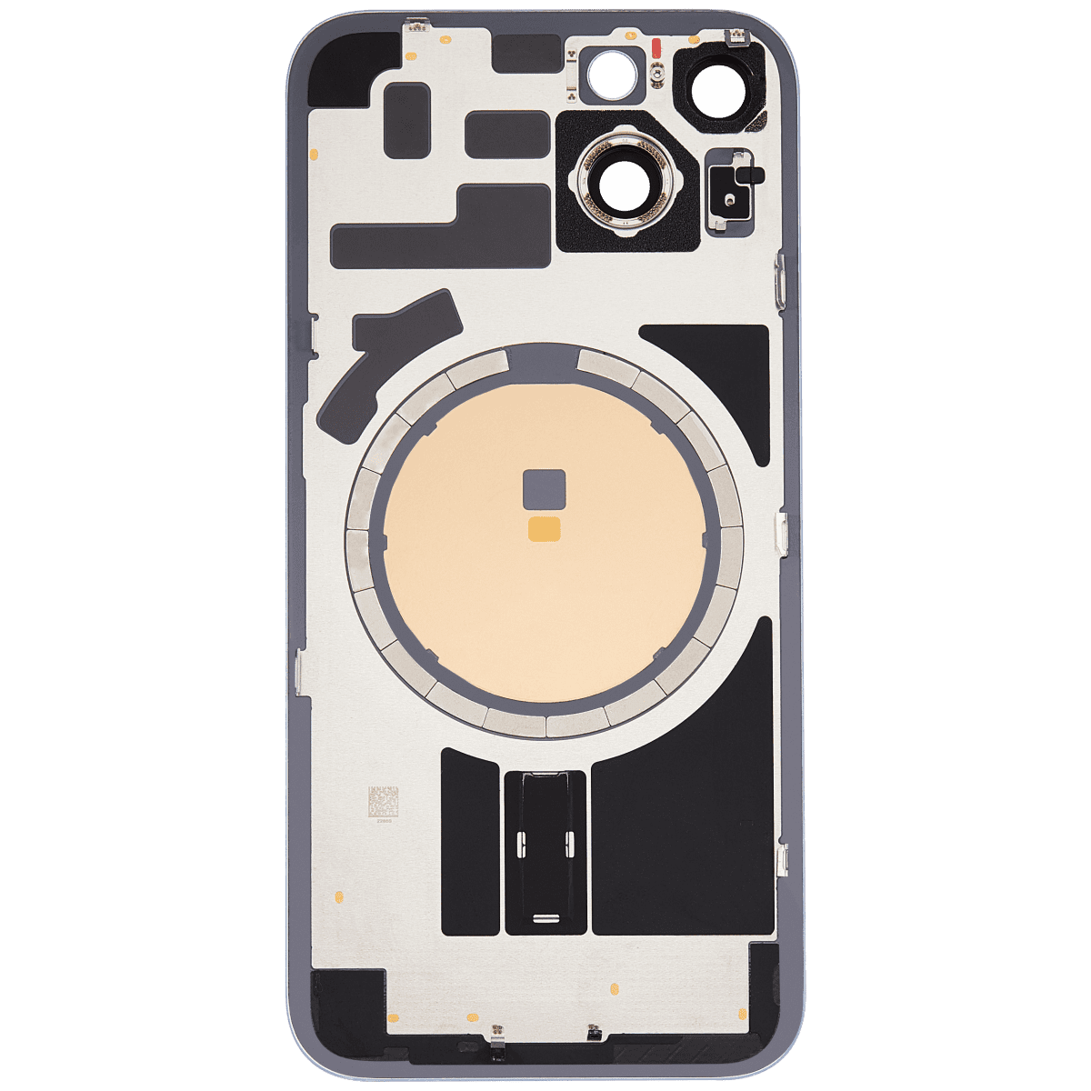 Iphone 14 ile Uyumlu Arka Cam Çelik Plakalı MagSafe Mıknatıs Önceden Takılmış Kapak Full Mavi - Görsel 4