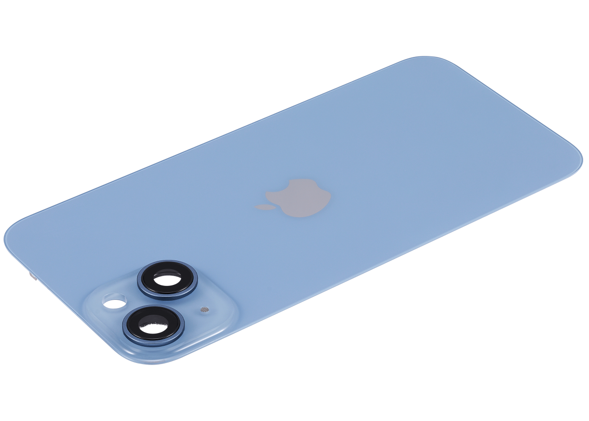 Iphone 14 ile Uyumlu Arka Cam Çelik Plakalı MagSafe Mıknatıs Önceden Takılmış Kapak Full Mavi - Görsel 5