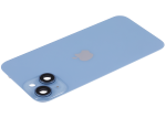 Iphone 14 ile Uyumlu Arka Cam Çelik Plakalı MagSafe Mıknatıs Önceden Takılmış Kapak Full Mavi - Görsel 5