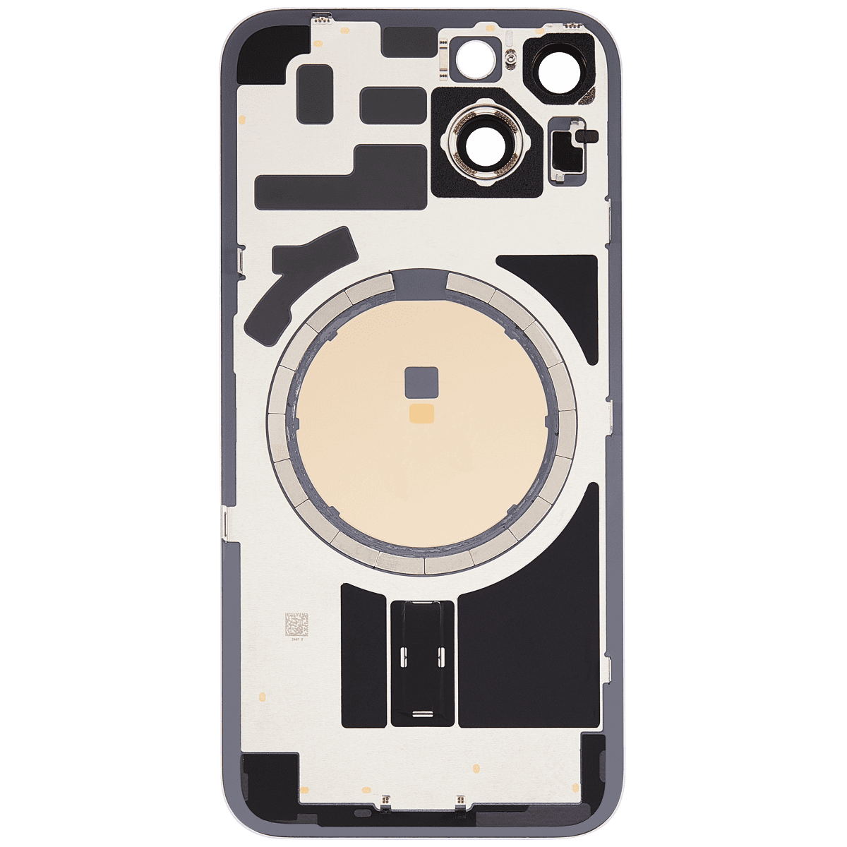 Iphone 14 ile Uyumlu Arka Cam Çelik Plakalı MagSafe Mıknatıs Önceden Takılmış Kapak Full Mor - Görsel 3