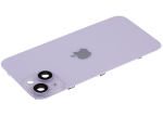 Iphone 14 ile Uyumlu Arka Cam Çelik Plakalı MagSafe Mıknatıs Önceden Takılmış Kapak Full Mor - Görsel 4