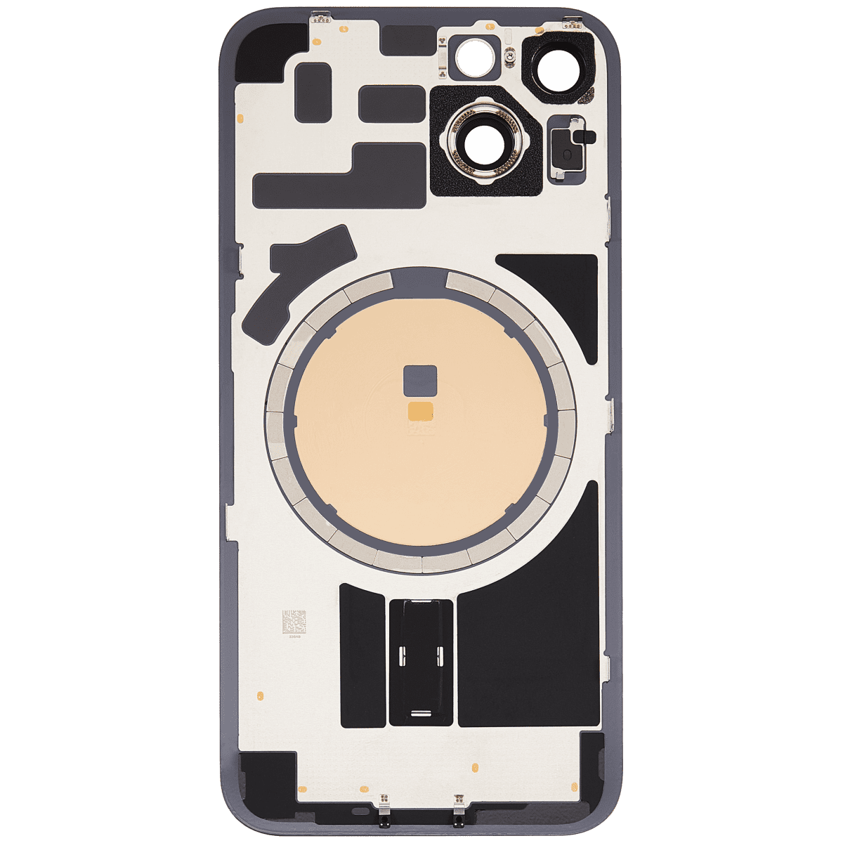 Iphone 14 ile Uyumlu Arka Cam Çelik Plakalı MagSafe Mıknatıs Önceden Takılmış Kapak Full Starlight - Görsel 3