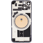 Iphone 14 ile Uyumlu Arka Cam Çelik Plakalı MagSafe Mıknatıs Önceden Takılmış Kapak Full Starlight - Görsel 3
