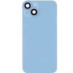 Iphone 14 ile Uyumlu Arka Cam Çelik Plakalı MagSafe Mıknatıs Önceden Takılmış Kapak Mavi