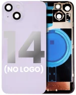 Iphone 14 ile Uyumlu Arka Cam Çelik Plakalı MagSafe Mıknatıs Önceden Takılmış Kapak Mor - Görsel 2